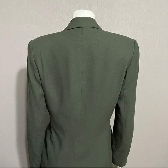 Kasper Army Green Double Breasted Blazer Sz-6 - Picture 6 of 10